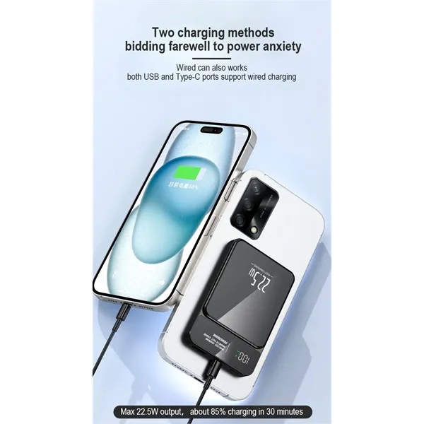 PD Magnetic Power Bank 5,000mAh w/ Display - PD Magnetic Power Bank 5,000mAh w/ Display - Image 4 of 11