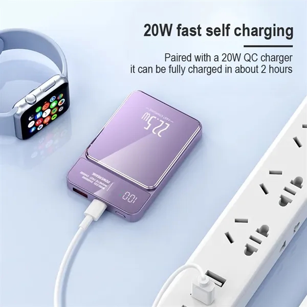 PD Magnetic Power Bank 5,000mAh w/ Display - PD Magnetic Power Bank 5,000mAh w/ Display - Image 6 of 11