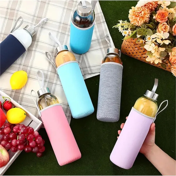 Neoprene Insulated Glass Water Bottle Cover - Neoprene Insulated Glass Water Bottle Cover - Image 4 of 5