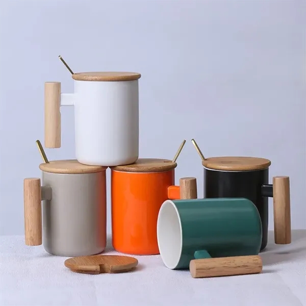 Mug With Bamboo Lid - Mug With Bamboo Lid - Image 0 of 5