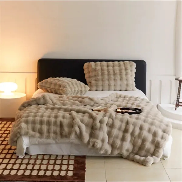 Luxury Cozy Faux Fur Throw Blanket - Luxury Cozy Faux Fur Throw Blanket - Image 2 of 5