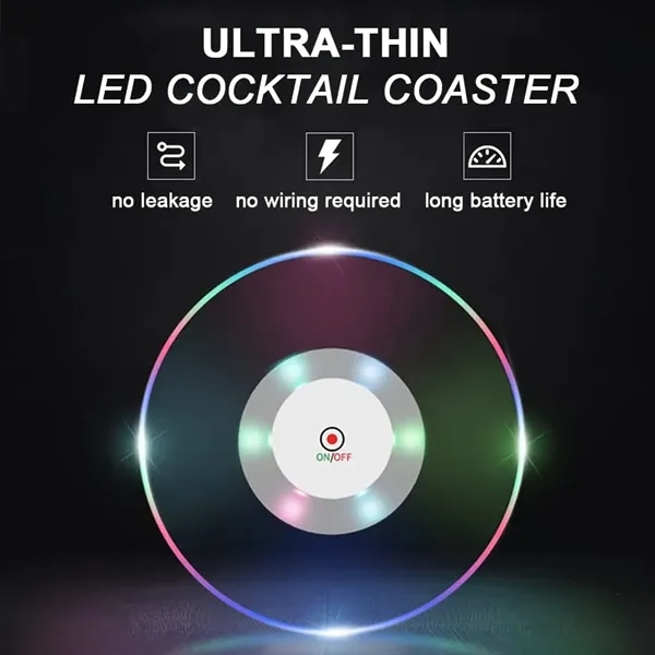 Crystal Ultra-Thin LED Coasters - Crystal Ultra-Thin LED Coasters - Image 1 of 5