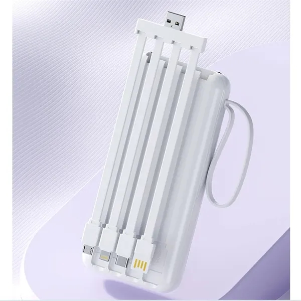 10000mAh Portable Charger with Built-in 4 Cables - 10000mAh Portable Charger with Built-in 4 Cables - Image 1 of 6