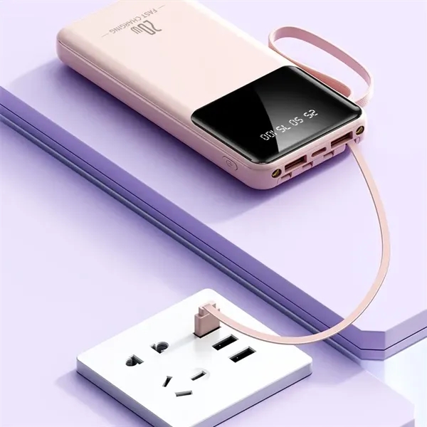 10000mAh Portable Charger with Built-in 4 Cables - 10000mAh Portable Charger with Built-in 4 Cables - Image 6 of 6