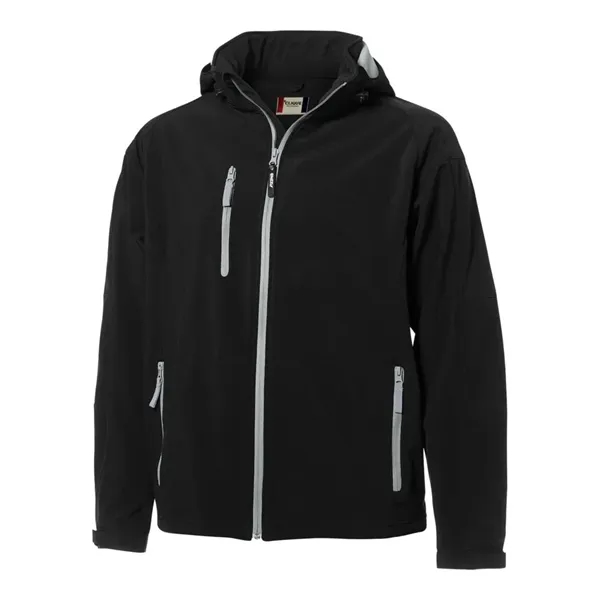 Clique Serac Stretch Softshell Hooded Full Zip Mens Jacket - Clique Serac Stretch Softshell Hooded Full Zip Mens Jacket - Image 7 of 11