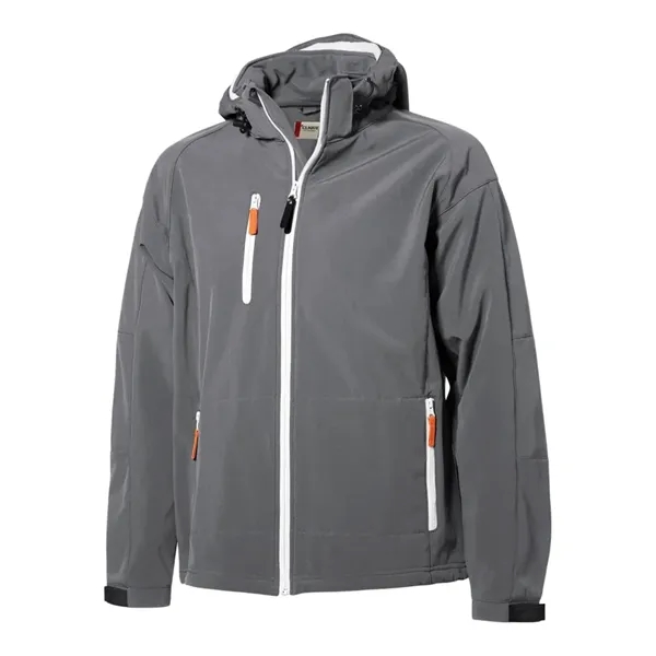 Clique Serac Stretch Softshell Hooded Full Zip Mens Jacket - Clique Serac Stretch Softshell Hooded Full Zip Mens Jacket - Image 8 of 11