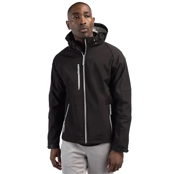 Clique Serac Stretch Softshell Hooded Full Zip Mens Jacket - Clique Serac Stretch Softshell Hooded Full Zip Mens Jacket - Image 10 of 11