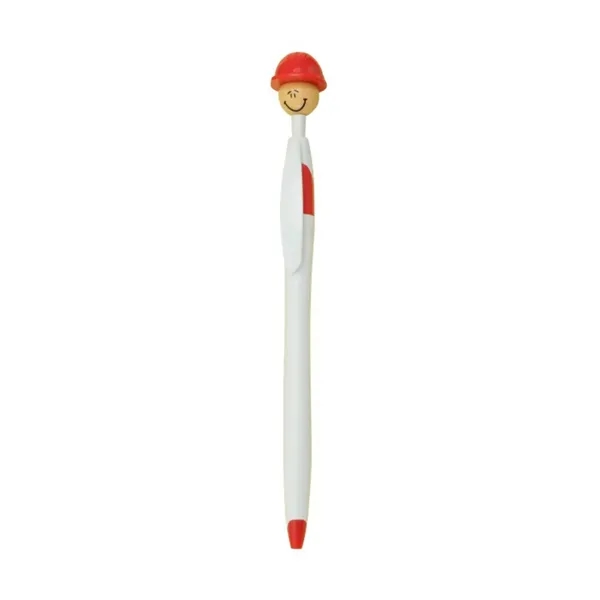 Safety Helmet Smile Face Plastic Ballpoint Pen - Safety Helmet Smile Face Plastic Ballpoint Pen - Image 1 of 4