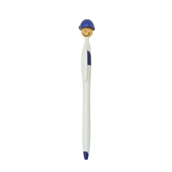 Safety Helmet Smile Face Plastic Ballpoint Pen - Safety Helmet Smile Face Plastic Ballpoint Pen - Image 2 of 4