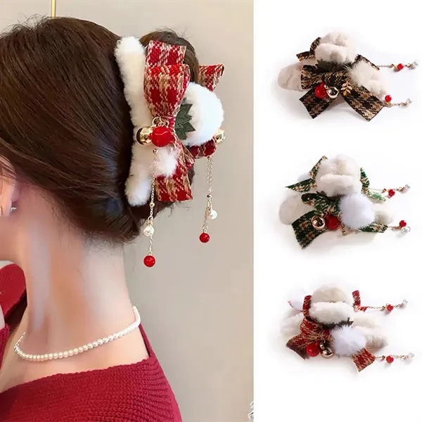 Xmas Plaid Bows Hairpins Claw Clip - Xmas Plaid Bows Hairpins Claw Clip - Image 0 of 4