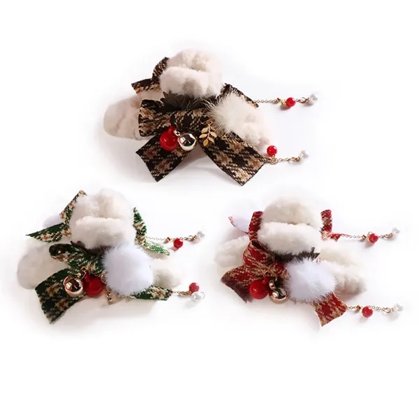 Xmas Plaid Bows Hairpins Claw Clip - Xmas Plaid Bows Hairpins Claw Clip - Image 1 of 4