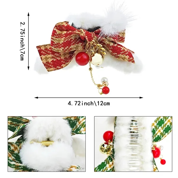 Xmas Plaid Bows Hairpins Claw Clip - Xmas Plaid Bows Hairpins Claw Clip - Image 4 of 4