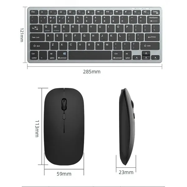 Rechargeable Compact Wireless Mouse Keyboard Set - Rechargeable Compact Wireless Mouse Keyboard Set - Image 2 of 6