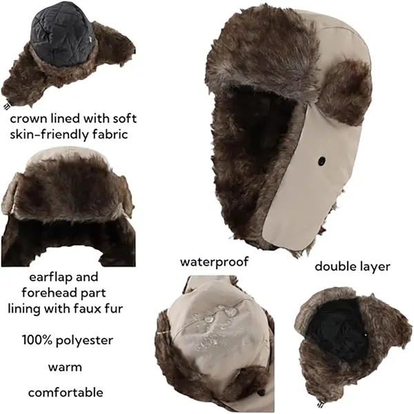 Winter Trapper Faux Fur Hat with Ear Flaps - Winter Trapper Faux Fur Hat with Ear Flaps - Image 2 of 5
