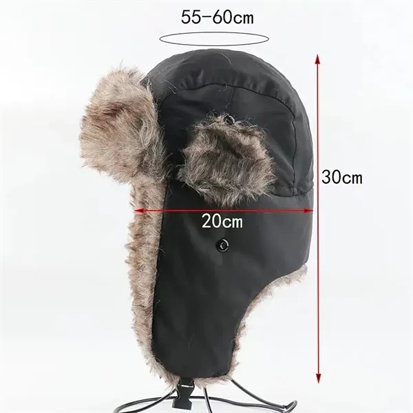 Winter Trapper Faux Fur Hat with Ear Flaps - Winter Trapper Faux Fur Hat with Ear Flaps - Image 3 of 5