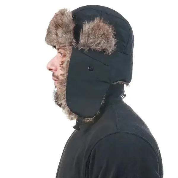 Winter Trapper Faux Fur Hat with Ear Flaps - Winter Trapper Faux Fur Hat with Ear Flaps - Image 5 of 5