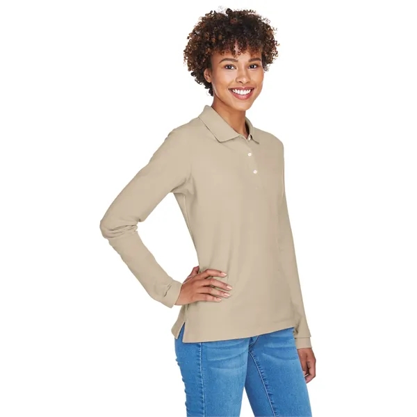 Devon & Jones Ladies' Pima Pique Long-Sleeve Polo - Devon & Jones Ladies' Pima Pique Long-Sleeve Polo - Image 16 of 25