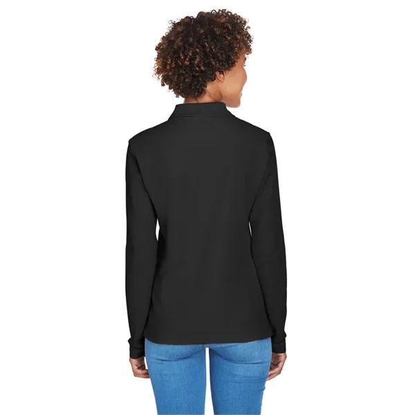 Devon & Jones Ladies' Pima Pique Long-Sleeve Polo - Devon & Jones Ladies' Pima Pique Long-Sleeve Polo - Image 10 of 25