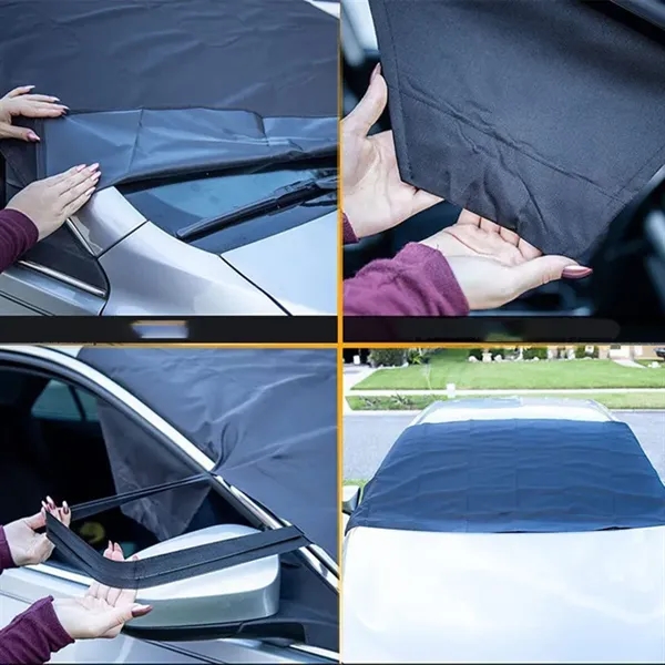 Winter Waterproof 600D Oxford Windshield Snow Cover 86"x55" - Winter Waterproof 600D Oxford Windshield Snow Cover 86"x55" - Image 1 of 2
