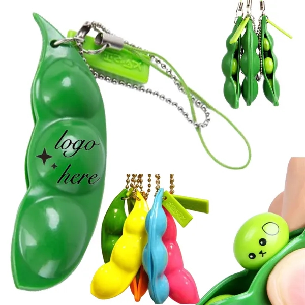 3Pcs Squeeze-A-Bean Edamame Keychain - 3Pcs Squeeze-A-Bean Edamame Keychain - Image 0 of 10