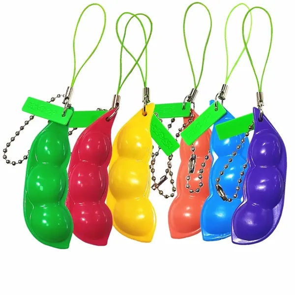 3Pcs Squeeze-A-Bean Edamame Keychain - 3Pcs Squeeze-A-Bean Edamame Keychain - Image 2 of 10