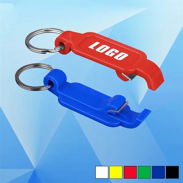 Plastic Bottle Opener with Key Chain - Plastic Bottle Opener with Key Chain - Image 0 of 1