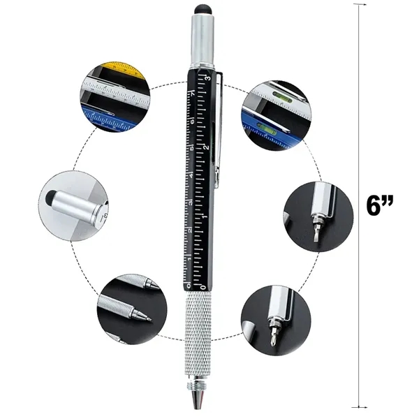 6-in-1 Custom Aluminum Multi-Tool Tech Pen - 6-in-1 Custom Aluminum Multi-Tool Tech Pen - Image 1 of 3
