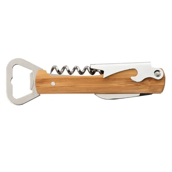 Pinot Bamboo Corkscrew Wine Bottle Opener Multi-Tool - Pinot Bamboo Corkscrew Wine Bottle Opener Multi-Tool - Image 1 of 1