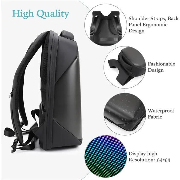LED Programming Laptop Backpack - LED Programming Laptop Backpack - Image 2 of 3