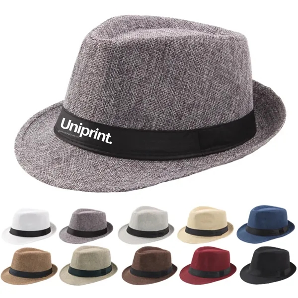 Short Brim Fedora Classic Summer Beach Sun Hat Panama Cap - Short Brim Fedora Classic Summer Beach Sun Hat Panama Cap - Image 0 of 3