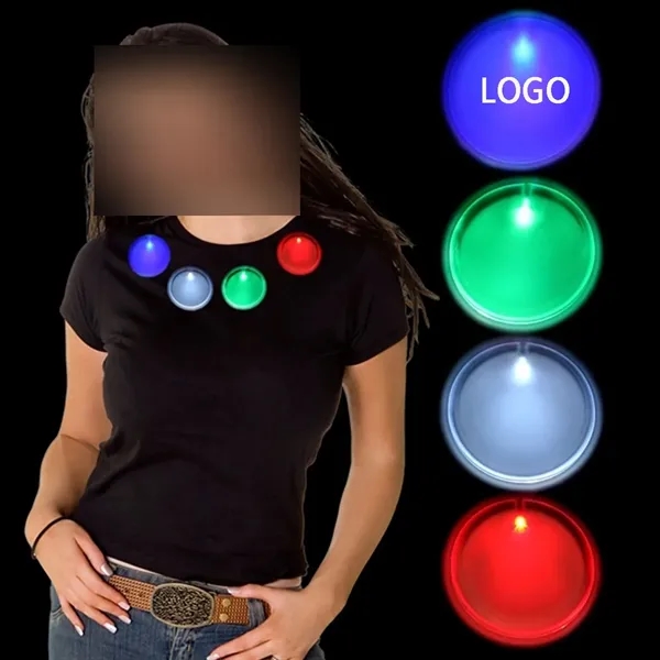 2" Lighted Glow LED Button Pin Badge - 2" Lighted Glow LED Button Pin Badge - Image 0 of 4