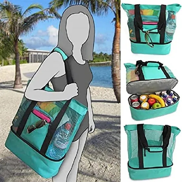 Waterproof Beach Tote Bag with Cooler Compartment - Waterproof Beach Tote Bag with Cooler Compartment - Image 1 of 4