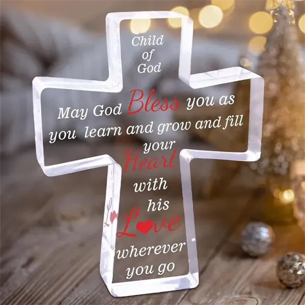 Acrylic Christian Standing Cross - Acrylic Christian Standing Cross - Image 0 of 2