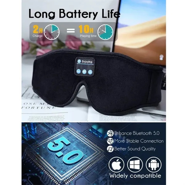 Bluetooth Wireless 3D Eye Mask Sleep Headphone - Bluetooth Wireless 3D Eye Mask Sleep Headphone - Image 1 of 4