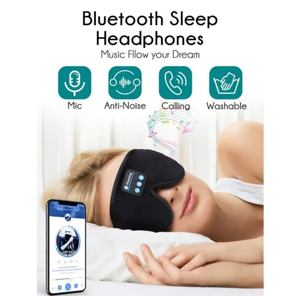 Bluetooth Wireless 3D Eye Mask Sleep Headphone - Bluetooth Wireless 3D Eye Mask Sleep Headphone - Image 2 of 4