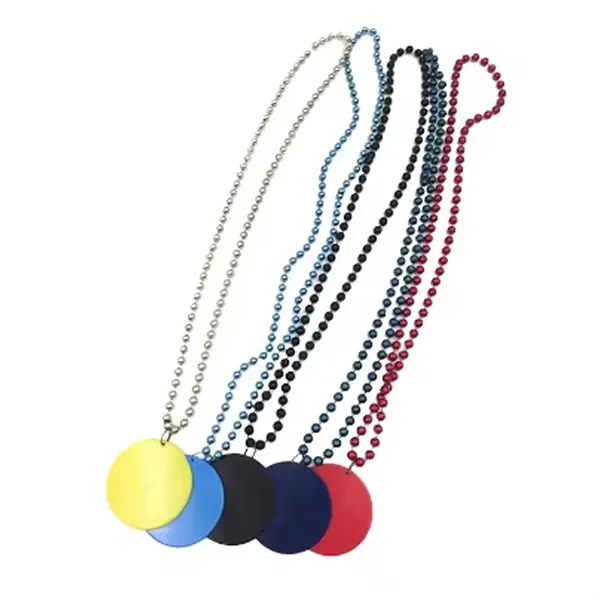 Mardi Gras Beads with Medallion - Mardi Gras Beads with Medallion - Image 2 of 3