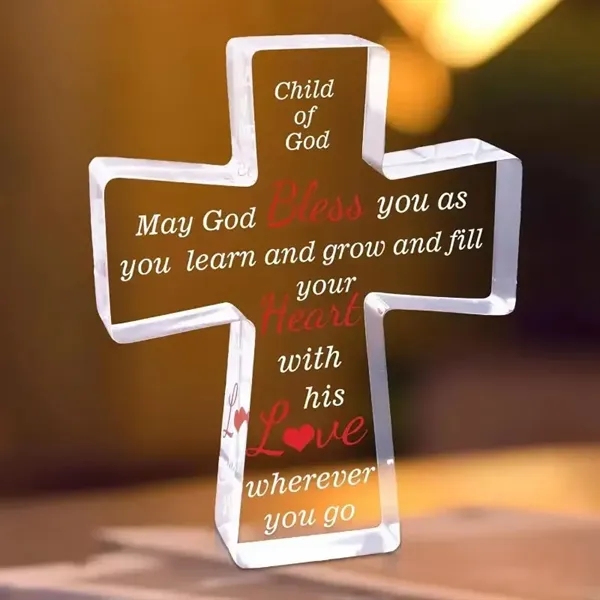 Acrylic Christian Standing Cross - Acrylic Christian Standing Cross - Image 2 of 2