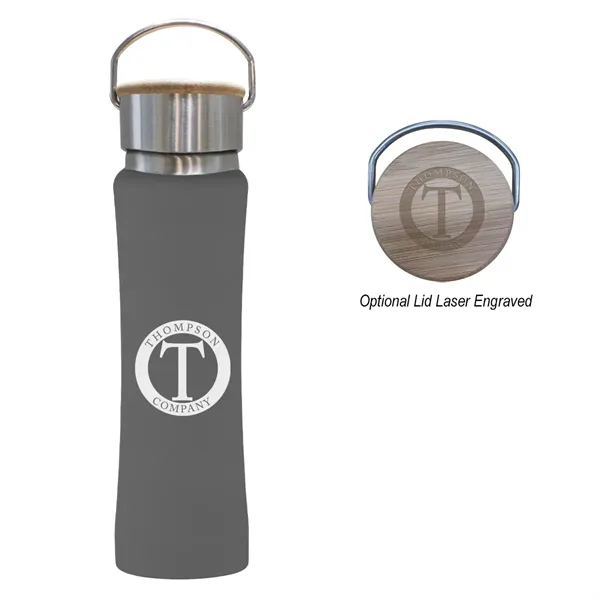 25 Oz. Hampton Stainless Steel Bottle With Bamboo Lid - 25 Oz. Hampton Stainless Steel Bottle With Bamboo Lid - Image 0 of 6
