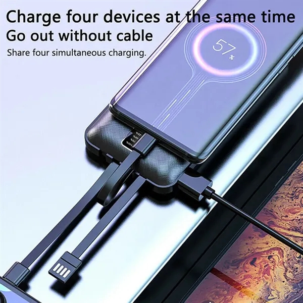 10000mAh Charger Power Bank Built in 4 Charging Cables - 10000mAh Charger Power Bank Built in 4 Charging Cables - Image 1 of 4