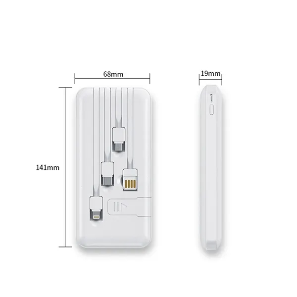 10000mAh Charger Power Bank Built in 4 Charging Cables - 10000mAh Charger Power Bank Built in 4 Charging Cables - Image 4 of 4