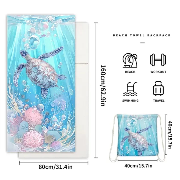 2 in 1 Beach Towel Bag - 2 in 1 Beach Towel Bag - Image 2 of 5