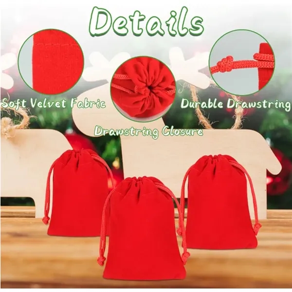 Velvet Drawstring Bags for Christmas Wedding - Velvet Drawstring Bags for Christmas Wedding - Image 1 of 3