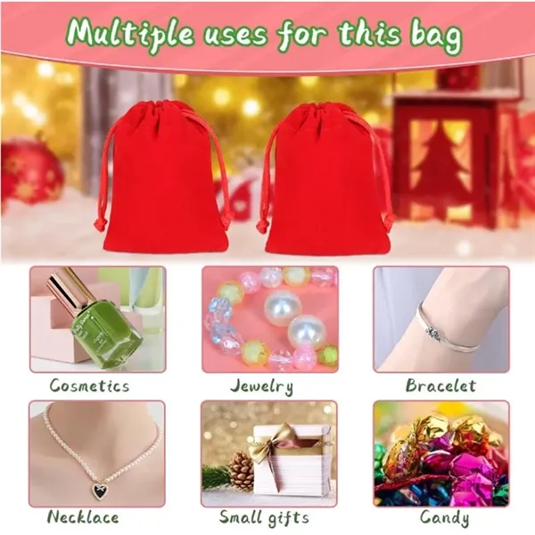 Velvet Drawstring Bags for Christmas Wedding - Velvet Drawstring Bags for Christmas Wedding - Image 3 of 3