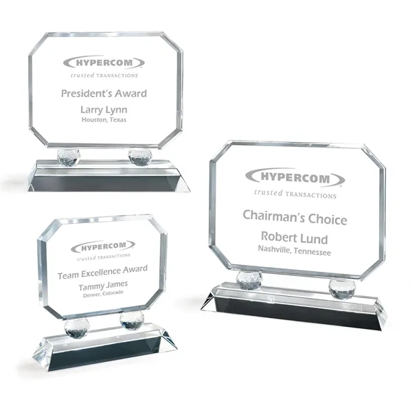 Horizontal Octagon Shaped Crystal Award on Faceted Prism Upr