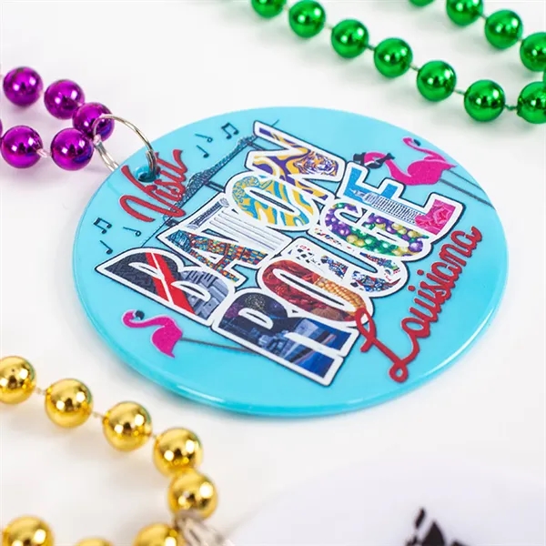 Creative Mardi Gras Medallion Bead Necklace - Creative Mardi Gras Medallion Bead Necklace - Image 7 of 17