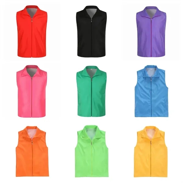 Work Uniform Volunteer Vest with Zipper - Work Uniform Volunteer Vest with Zipper - Image 2 of 12