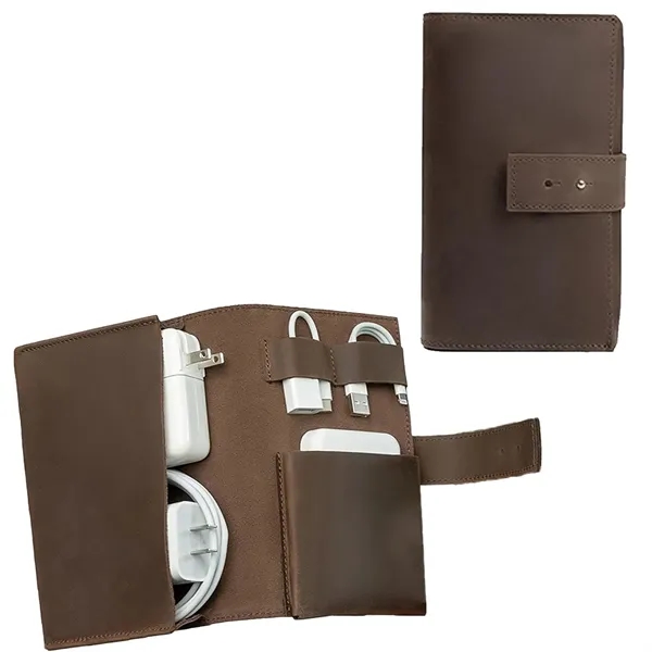 Leather charger organizer for essentials - Leather charger organizer for essentials - Image 3 of 9