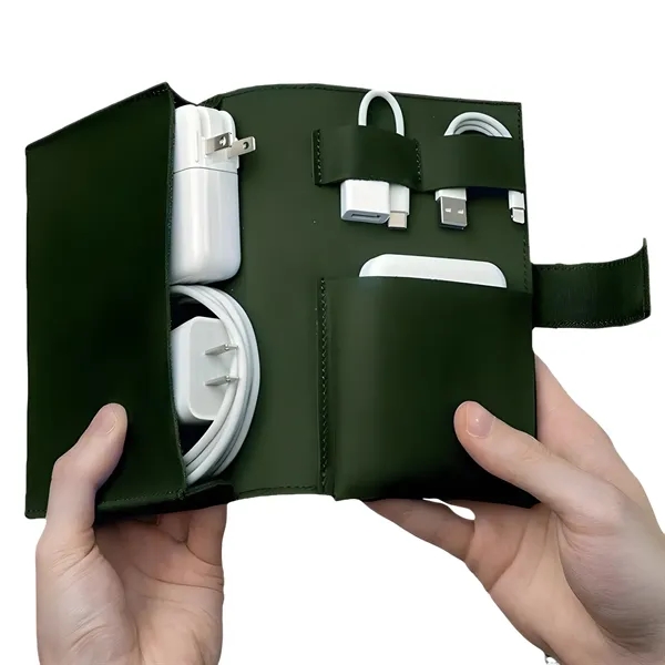 Leather charger organizer for essentials - Leather charger organizer for essentials - Image 6 of 9