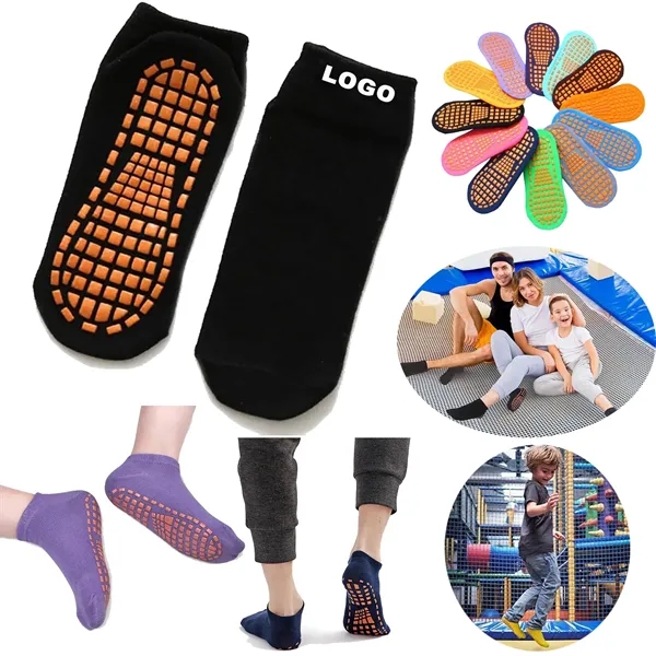 Kids Teenager Non Slip Anti Skid Trampoline Socks with Grips - Kids Teenager Non Slip Anti Skid Trampoline Socks with Grips - Image 0 of 13