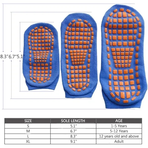 Kids Teenager Non Slip Anti Skid Trampoline Socks with Grips - Kids Teenager Non Slip Anti Skid Trampoline Socks with Grips - Image 6 of 13